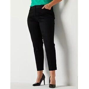 Liz Claiborne 14W Emma Secretly Slimming Ankle Pants Black Solid